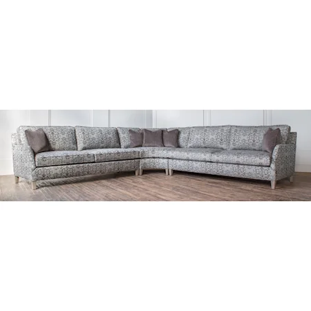 Customizable Curved Sectional with Sloped Track Arms